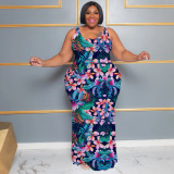 Plus Size Print Sleeveless Maxi Dress NNWF-7877