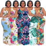 Plus Size Print Sleeveless Maxi Dress NNWF-7877
