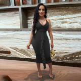 Sexy Solid Halter Slim Nightclub Dress FSXF-F532