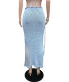 Sexy Tassel Solid Knits Skirt QXTF-8173