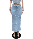 Sexy Tassel Solid Knits Skirt QXTF-8173