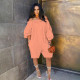 Solid Color One Shoulder Loose Romper OLYF-6126