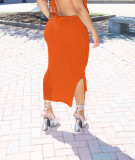 Sexy Tassel Solid Knits Skirt QXTF-8173