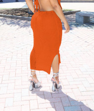 Sexy Tassel Solid Knits Skirt QXTF-8173