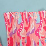 Plus Size Print Wide Leg Suspender Jumpsuit NY-10478