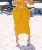 Sexy Tassel Solid Knits Skirt QXTF-8173