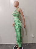Sexy Print Sling Slim Maxi Dress BN-9433