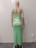 Sexy Print Sling Slim Maxi Dress BN-9433