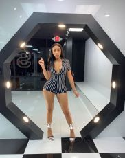 Stripe Deep V Neck Tight Romper LUO-3050