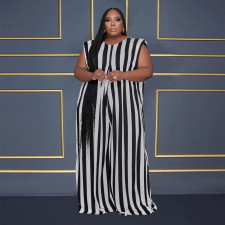 Plus Size Print Wide Leg Jumpsuit NY-10509
