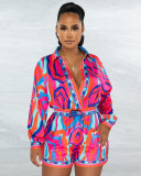 Casual Long Sleeve Print Romper ME-8395