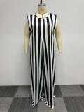 Plus Size Print Wide Leg Jumpsuit NY-10509