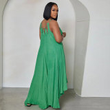 Plus Size Solid Color Loose Maxi Dress NY-10510