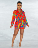 Casual Long Sleeve Print Romper ME-8395