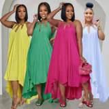 Plus Size Solid Color Loose Maxi Dress NY-10510