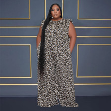 Plus Size Print Wide Leg Jumpsuit NY-10509