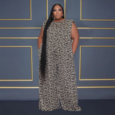 Plus Size Print Wide Leg Jumpsuit NY-10509