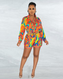 Casual Long Sleeve Print Romper ME-8395