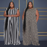 Plus Size Print Wide Leg Jumpsuit NY-10509