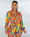 Casual Long Sleeve Print Romper ME-8395