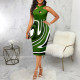 Fashion Print Sleeveless Midi Dress SMR-12011