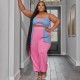 Plus Size Contrast Color Patchwork Sport Two Piece Pants Set NNWF-7875