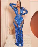 Sexy Holes Tight Hot Drill Maxi Dress ZSD-0593