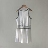 Pleated Sleeveless Casual Dress FNN-8712