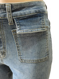 Casual Holes Beading Slim Jeans CM-8687