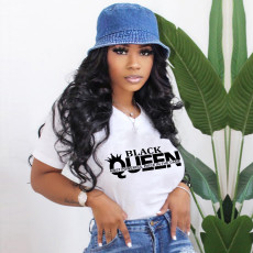 Letter Print O Neck Plus Size T Shirt WAF-9000155