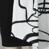 O Neck Stacked Layers Irregular Splicing Midi Dress XHSY-19583