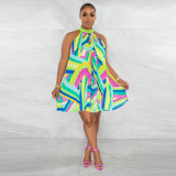 Fashion Off Shoulder Sleeveless Pleated Dress  YF-10537