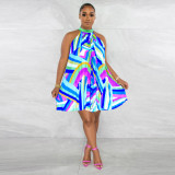 Fashion Off Shoulder Sleeveless Pleated Dress  YF-10537