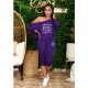 Plus Size Slash Shoulder Print Two Piece Pants Set HGL-2042
