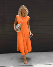 Plus Size Solid Sleeveless Button Loose Jumpsuit WAF-77595