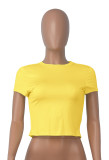Solid Color Bandage Backless T Shirt MZ-2801