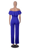 Sexy V Neck Ruffle Off Shoulder Jumpsuit MZ-2798