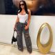 Fashion Holes Micro Flare Jeans CM-8684