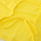 Solid Color Bandage Backless T Shirt MZ-2801