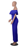 Sexy V Neck Ruffle Off Shoulder Jumpsuit MZ-2798