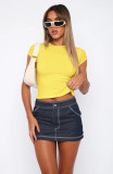 Solid Color Bandage Backless T Shirt MZ-2801
