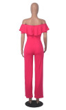Sexy V Neck Ruffle Off Shoulder Jumpsuit MZ-2798
