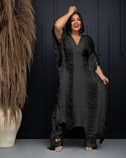 Solid Color Knits Hollow Tassel Two Piece Pants Set TR-1266