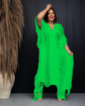 Solid Color Knits Hollow Tassel Two Piece Pants Set TR-1266