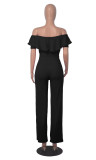 Sexy V Neck Ruffle Off Shoulder Jumpsuit MZ-2798