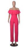 Sexy V Neck Ruffle Off Shoulder Jumpsuit MZ-2798