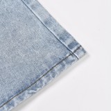 Fashion Patchwork Denim Micro Flare Pants YMEF-5285