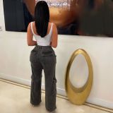 Fashion Holes Micro Flare Jeans CM-8684