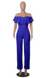 Sexy V Neck Ruffle Off Shoulder Jumpsuit MZ-2798