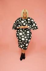 Plus Size Polka Dot Print Flare Sleeve Midi Dress GDNY-2228